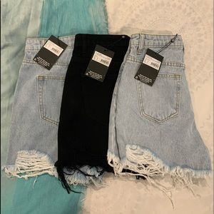 Bundle of brand new high waisted jean shorts